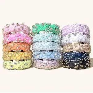 LELE SADOUGHI X STONEY CLOVER BUBBLEGUM PEARL & CRYSTAL HEARTS KNOTTED HEADBAND Stoney Clover Lane | Accessories | Lele Sadoughi X Stoney  main image 2